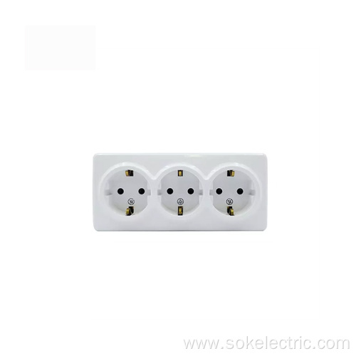 Hot Sale Triple Schuko Socket Easy To Install